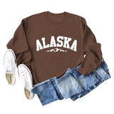 ALASKA Mountain Alphabet Loose Bottomed Long Sleeve Sweater