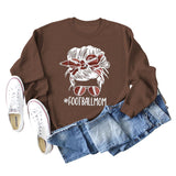 FOOTBALL MOM Women's Casual Round Neck Long Sleeve Large Sweater Women