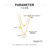 New Chilled Out Style Peach Heart Patchwork Niche Design Double Layer Collarbone Chain