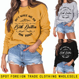 Don't Make Me Women's Round Neck Loose Long-sleeved Large Size Sweater