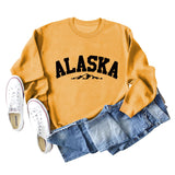 ALASKA Mountain Alphabet Loose Bottomed Long Sleeve Sweater