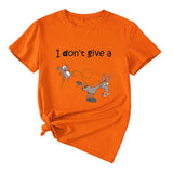 Women's I Don't Give A Funny Pattern Casual Short Sleeve