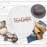 TEACHER SECOND GRADE Letters Round Neck Fashion Long-sleeved Sweater Female