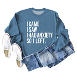 I CAME I SAW I HAD Letter Loose Autumn and Winter Long Sleeve Plus Size Sweater Girl