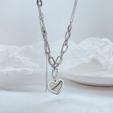 NEHZUS Jewellery Hip Hop Niche Design Girly Love Tassel Stainless Steel Necklace