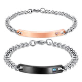 NEHZUS Couple Bracelets His and Hers Stainless Steel Personalized Bracelet Customized Jewelry
