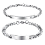 NEHZUS Couple Bracelets Women's Men's Jewelry Stainless Steel Personalized Bracelet