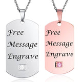 NEHZUS Couples Pendants Necklace Mens Womens Name Necklaces Stainless Steel Tags